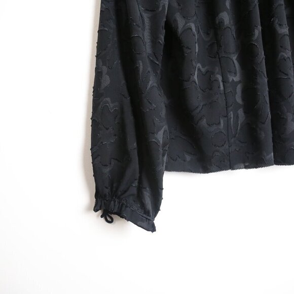 Aritzia Wilfred Lourdes Chiffon Prairie Black Silk Trim Blouse Size XS - Picture 3 of 9